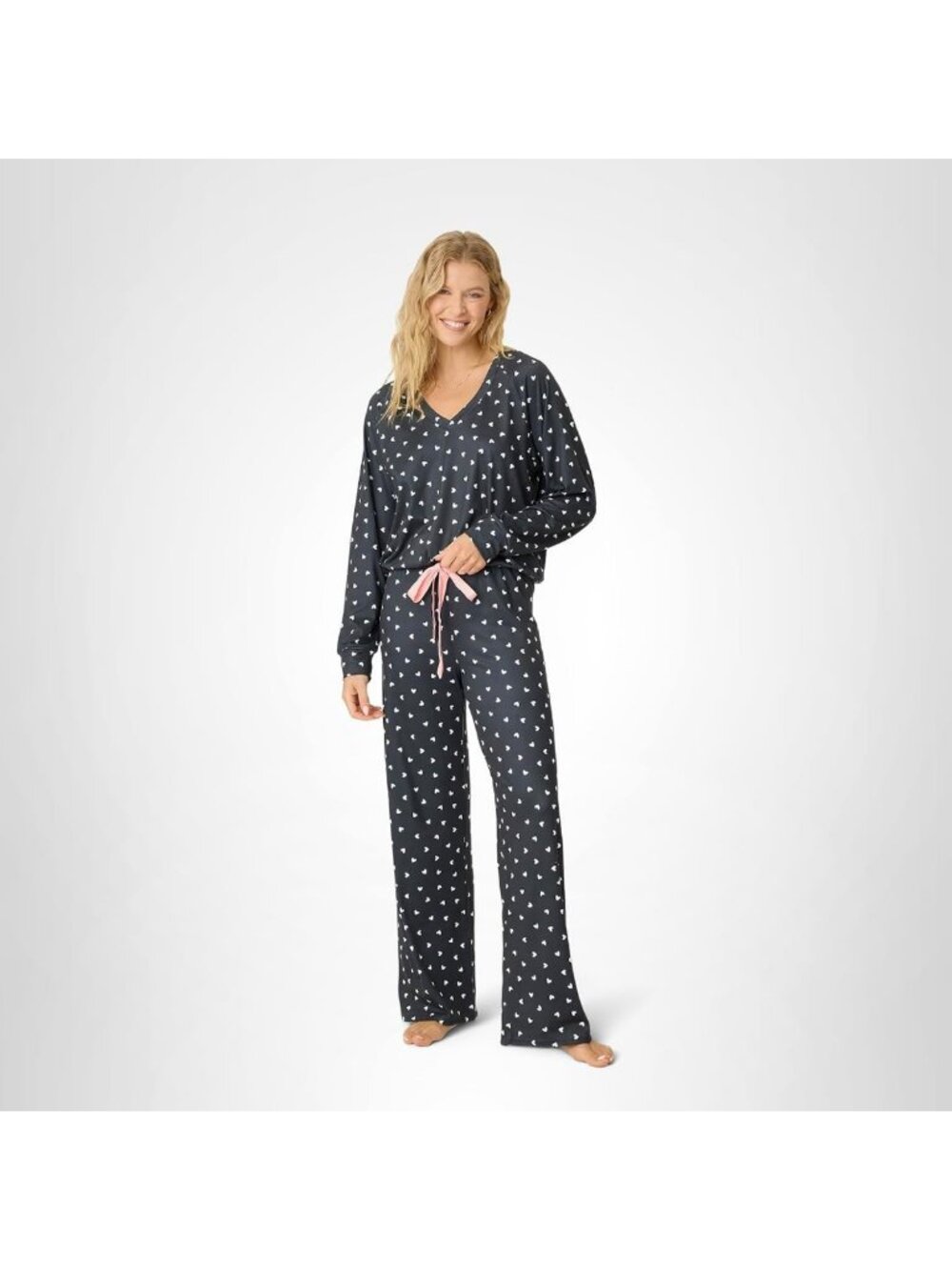 Cozy Cloud Jersey 2-Piece Open-Bottom Pajama Set for Women - Soft & Comfy